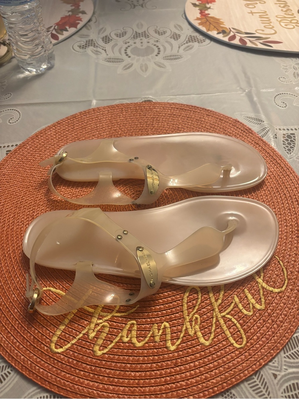 MICHAEL Michael Kors Clear Nude Jelly Sandals - Pale Beige